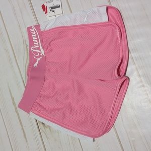 Puma pink mesh shorts Sz 5